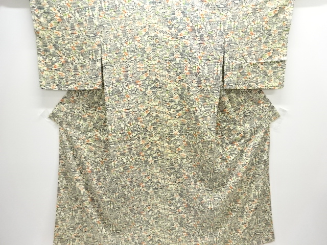 JAPANESE KIMONO / ANTIQUE KIMONO / TAISHO ROMAN STYLE / KATAZOME / PAGODA